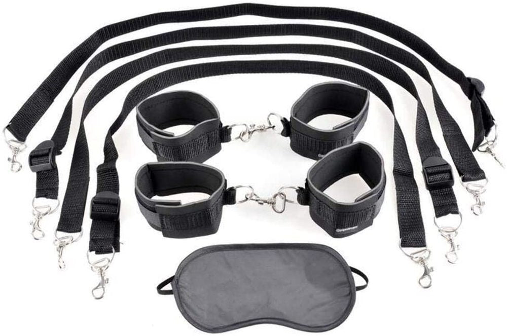 Fetish Fantasy Cuff and Tether Set Black