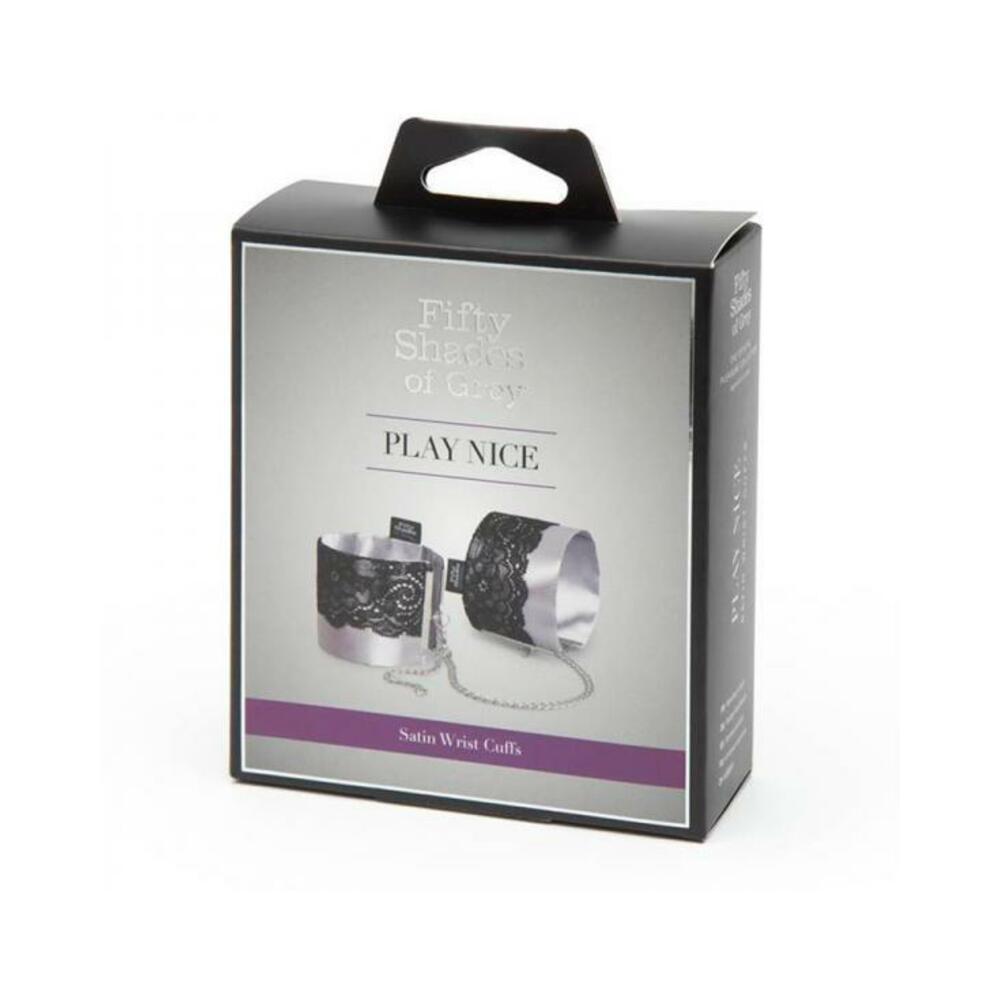 Fifty Shades Of Grey Play Nice Satin & Lace Wrist Cuffs