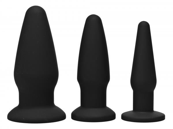 Trinity Silicone Butt Plug Kit Black