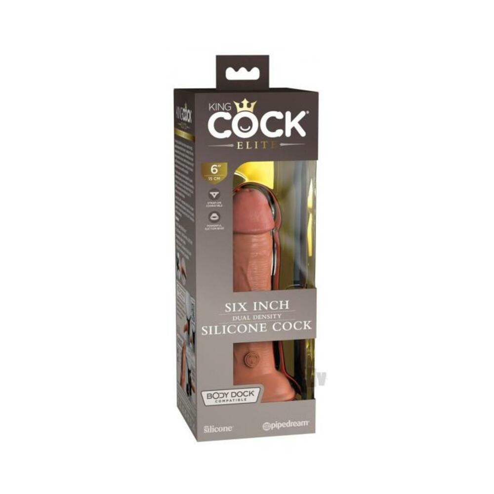 King Cock Elite Silicone Dual-density Cock 6 In. Tan