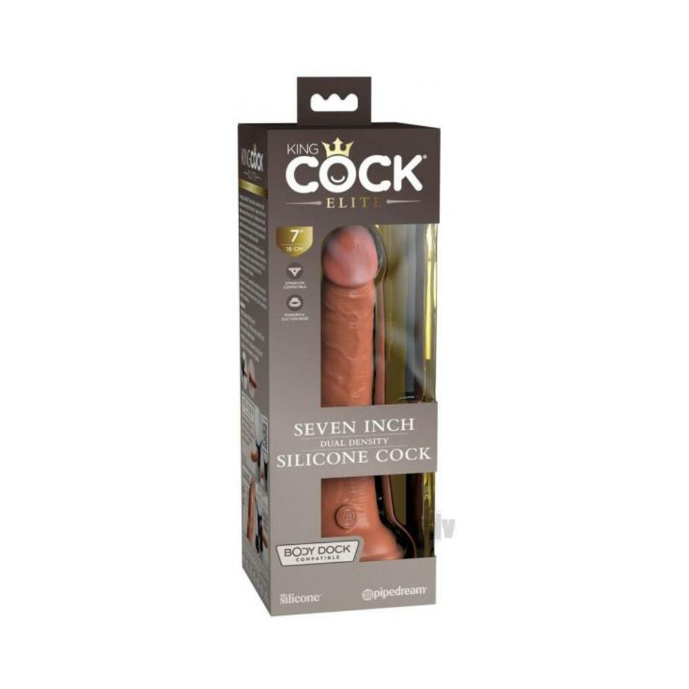 King Cock Elite Silicone Dual-density Cock 7 In. Tan