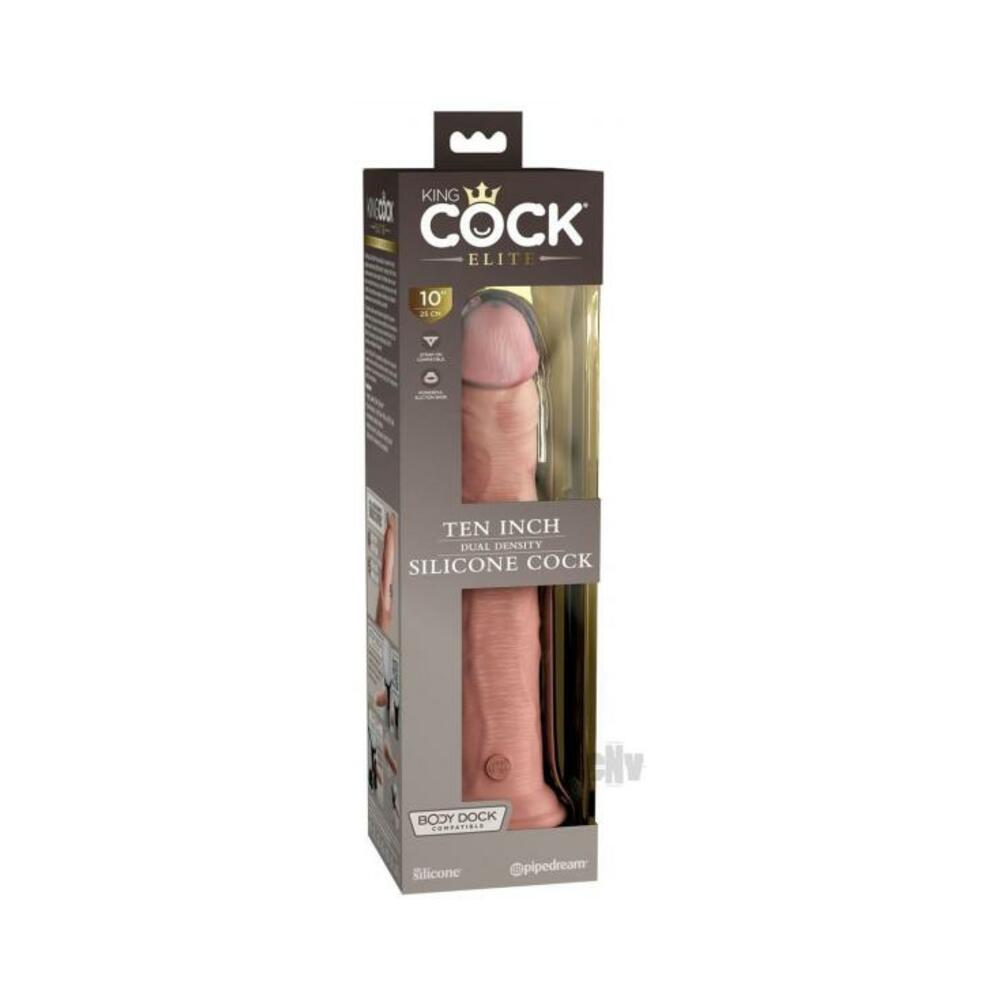 King Cock Elite Silicone Dual-density Cock 10 In. Light