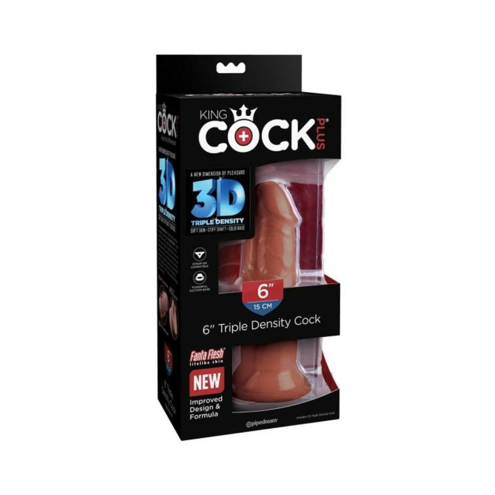 King Cock Plus 6 In. Triple Density Cock Brown