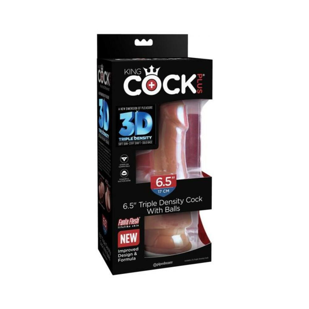 King Cock Plus 6.5 In. Triple Density Cock With Balls Tan