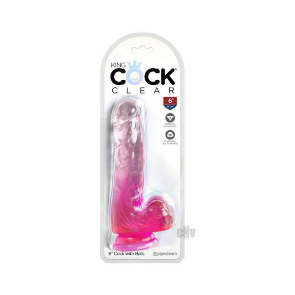 Kc 6 Cock Clear W/balls Pink