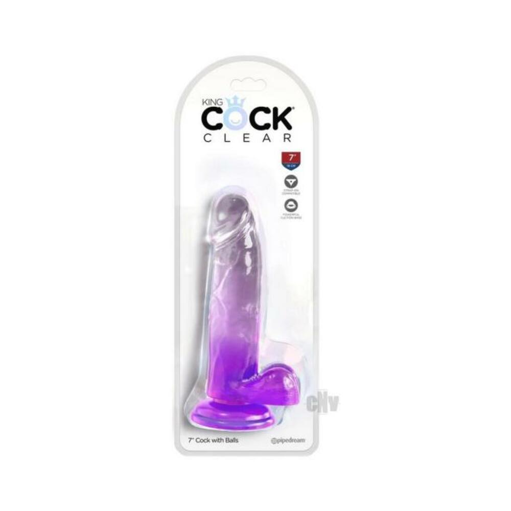 Kc 7 Cock Clear W/balls Purple