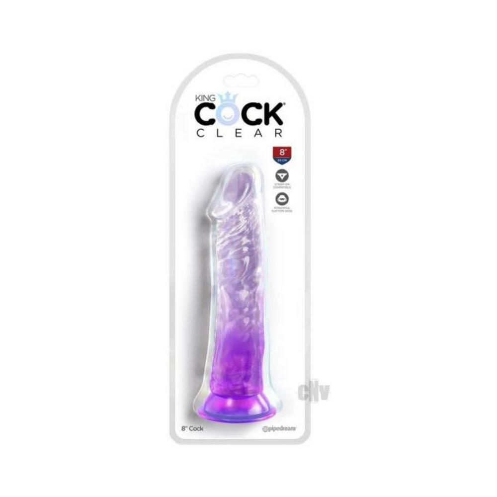 King Cock Clear 8in Purple