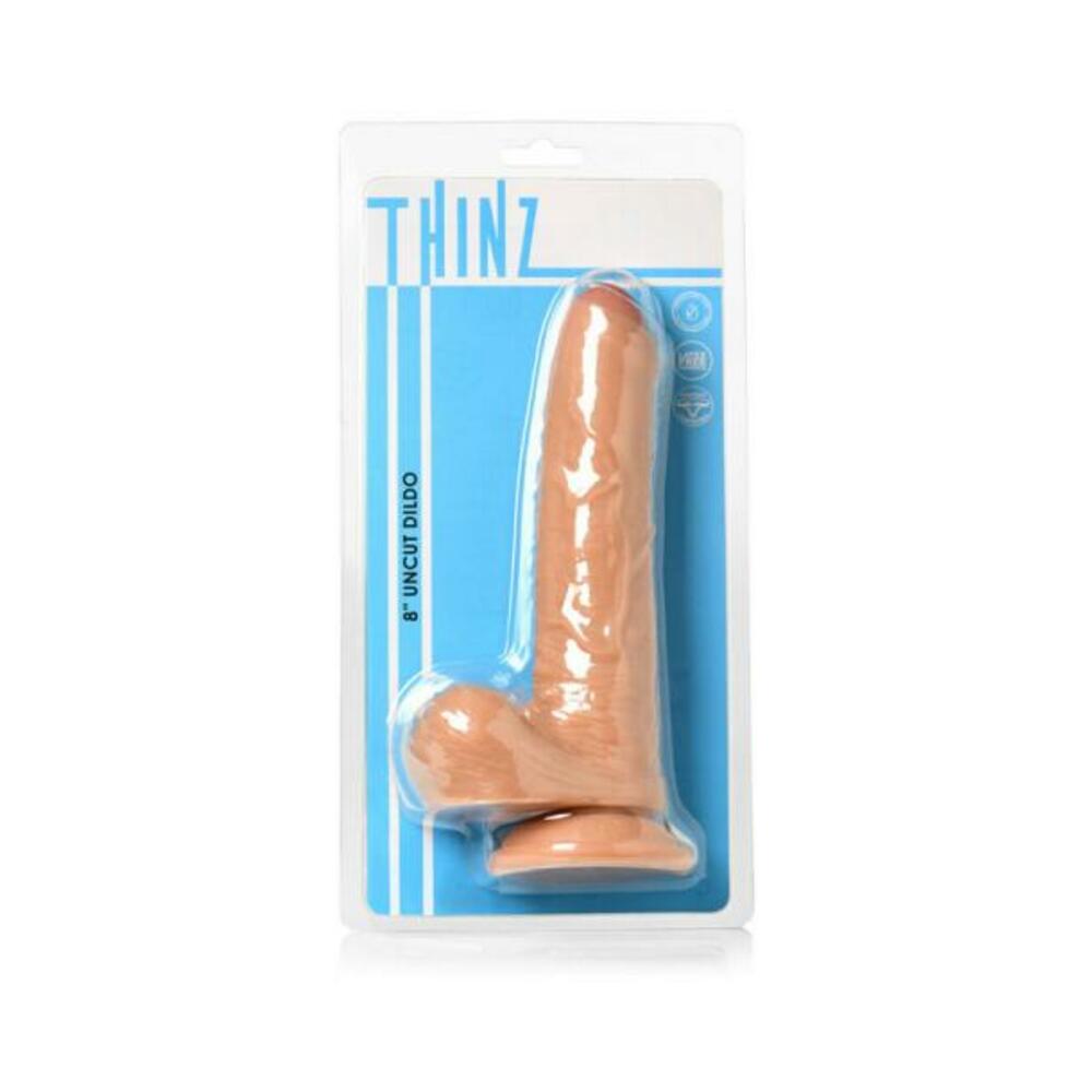 Thinz Uncut 7.3 In. Dildo With Balls Light