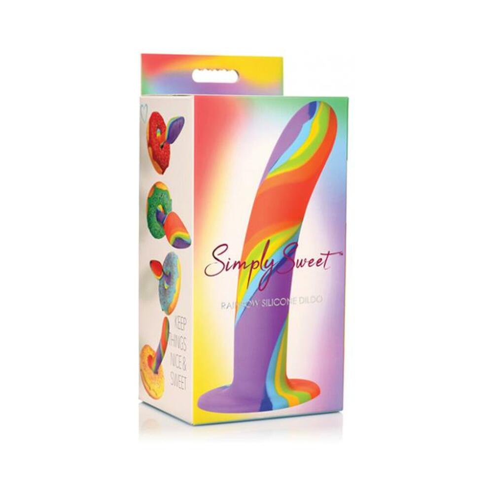 Curve Toys Simply Sweet Rainbow Silicone Dildo