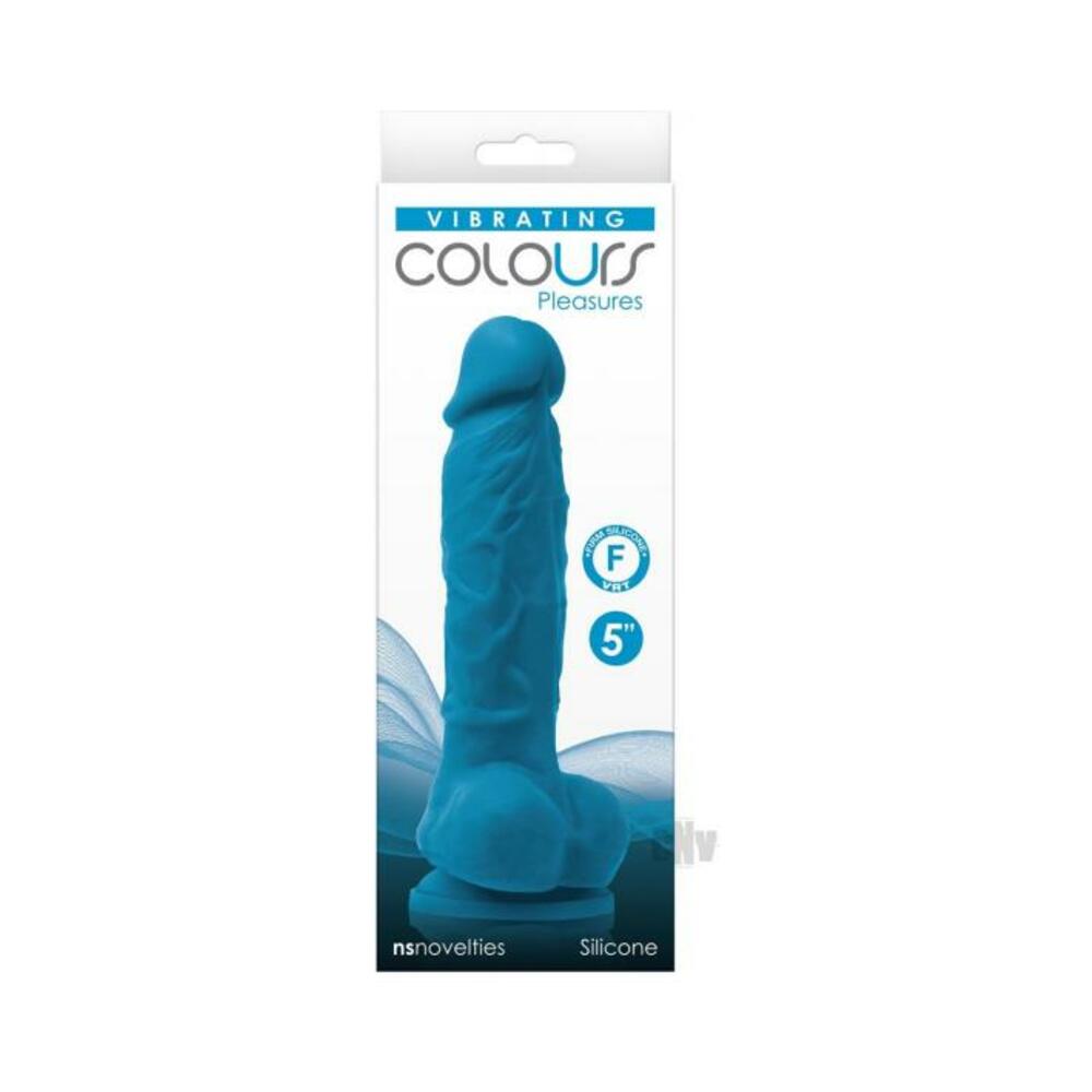 Colours Pleasures Vibrating 5" Dildo - Blue