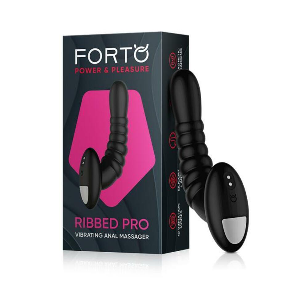 Forto Ribbed Pro Vibrating Massager Black