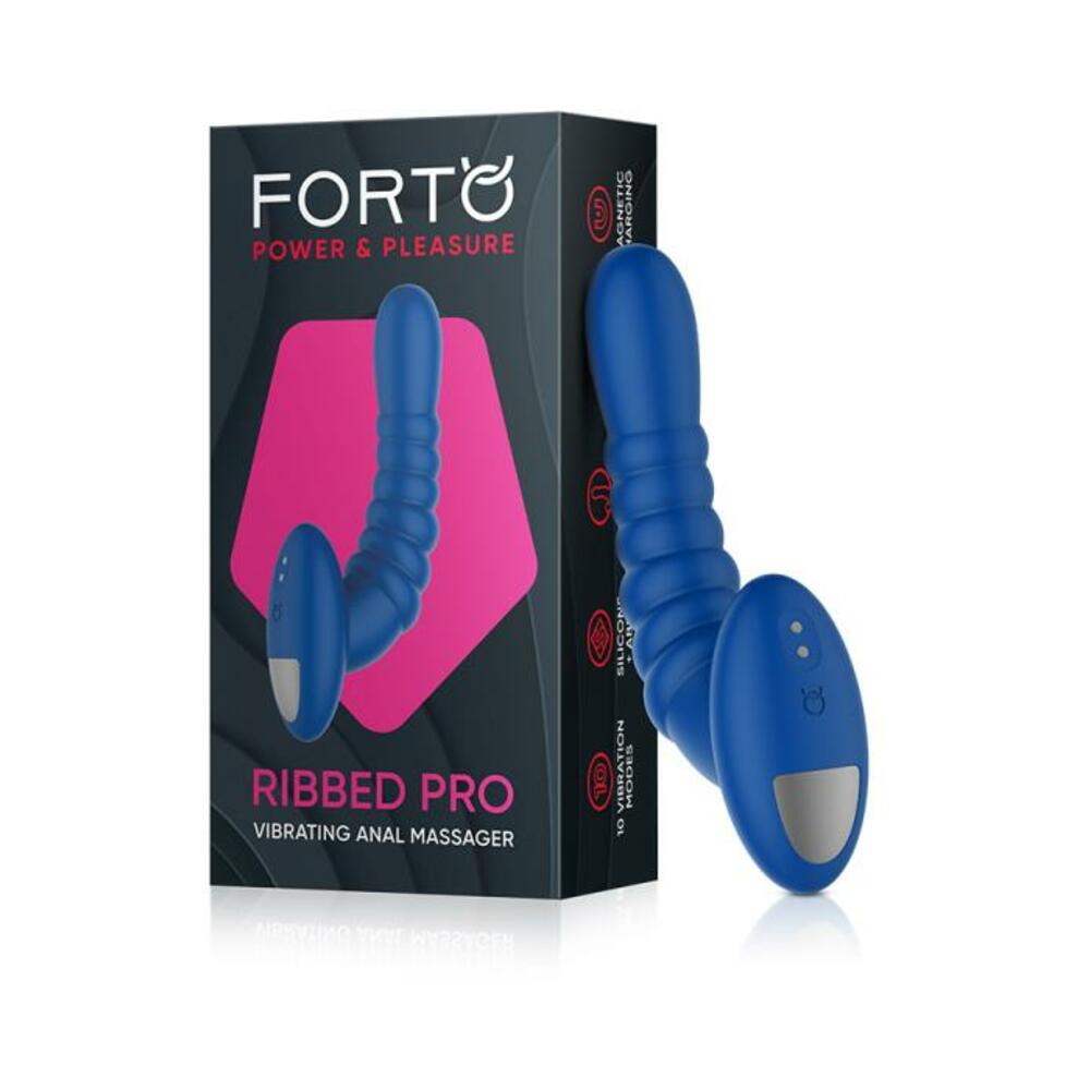 Forto Ribbed Pro Vibrating Massager Blue