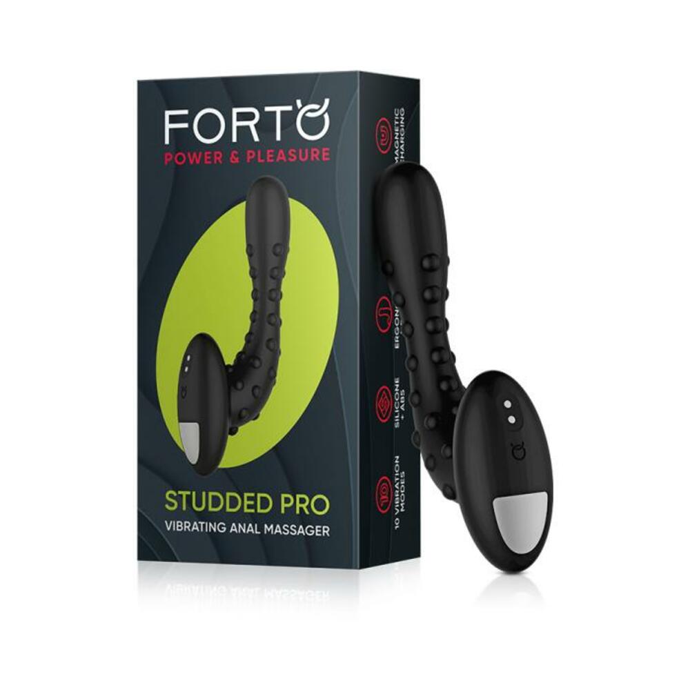 Forto Studded Pro Vibrating Massager Black