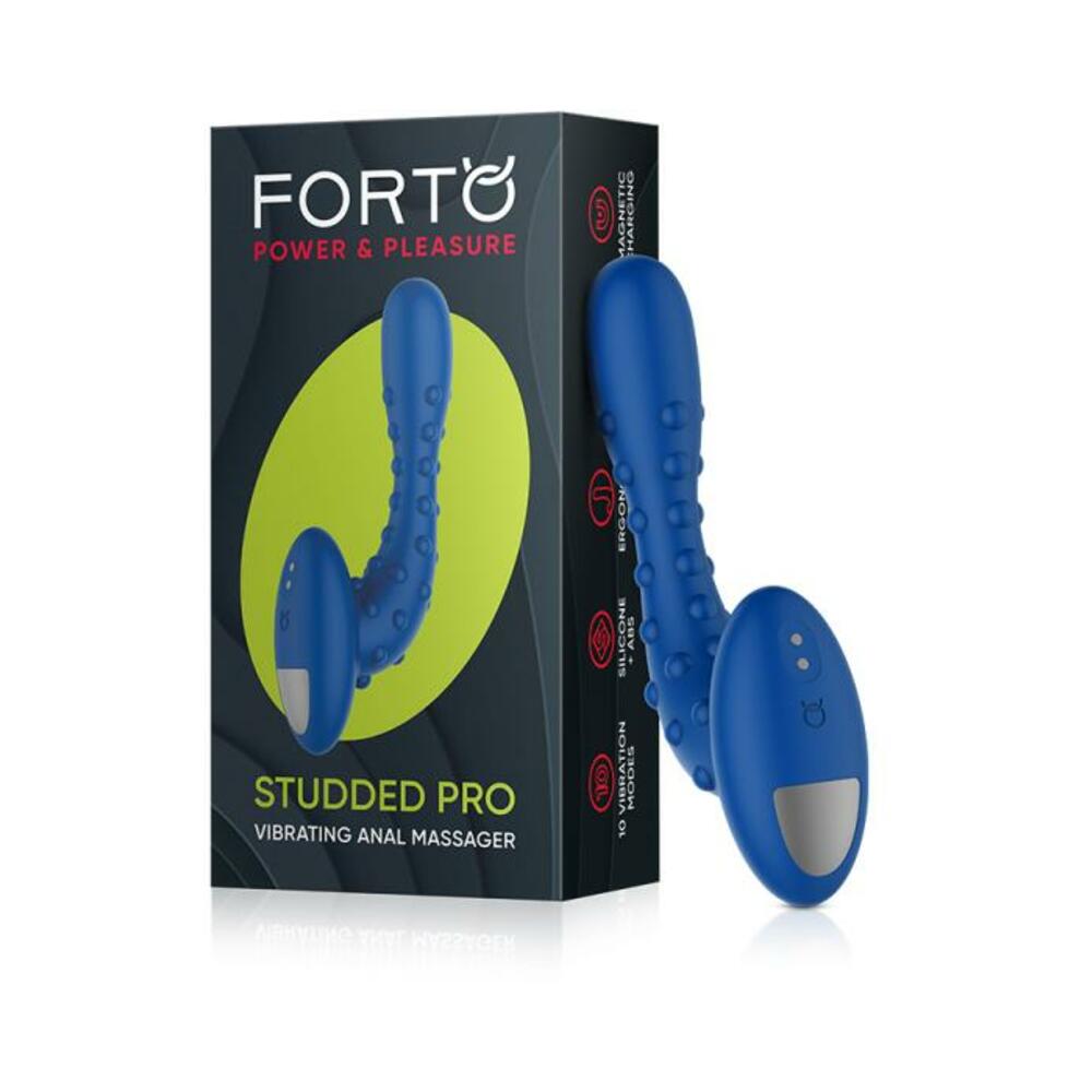 Forto Studded Pro Vibrating Massager Blue