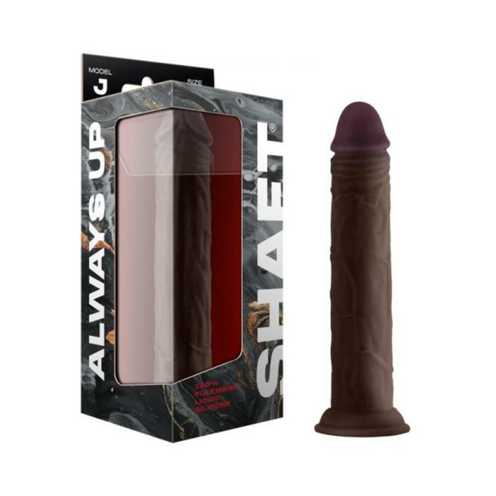 Shaft Model J Liquid Silicone 9.5 In. Dildo Mahogany