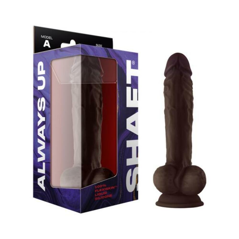 Shaft Model A Liquid Silicone 10.5 In. Dildo With Balls Mahogany