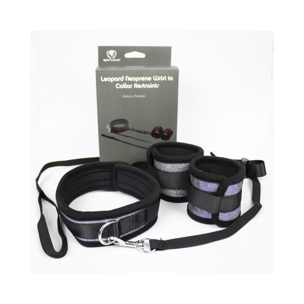 Spartacus Collar To Wrist Cuffs Neoprene Silver