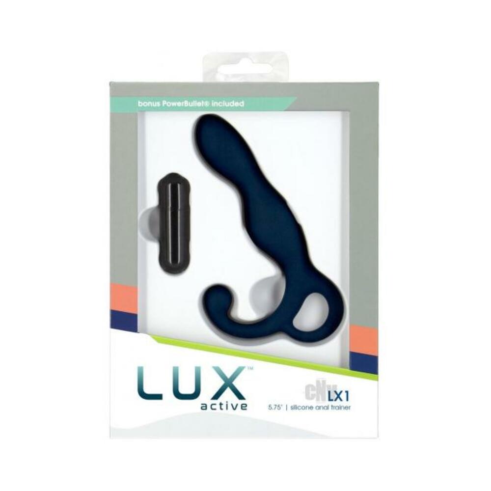 Lux Active Lx1 5.75 In. Anal Trainer Silicone With Power Bullet Dark Blue