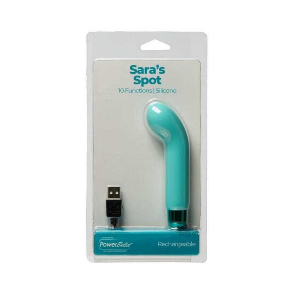 Sara's Spot Rechargeable Bullet With Removable G-spot Sleeve Teal