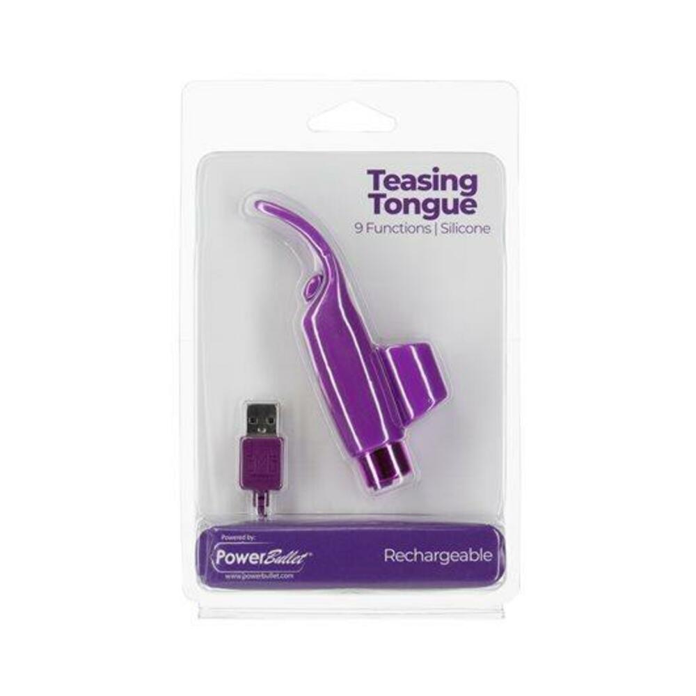 Powerbullet Teasing Tongue With Mini Rechargeable Bullet 2.5 In. Purple