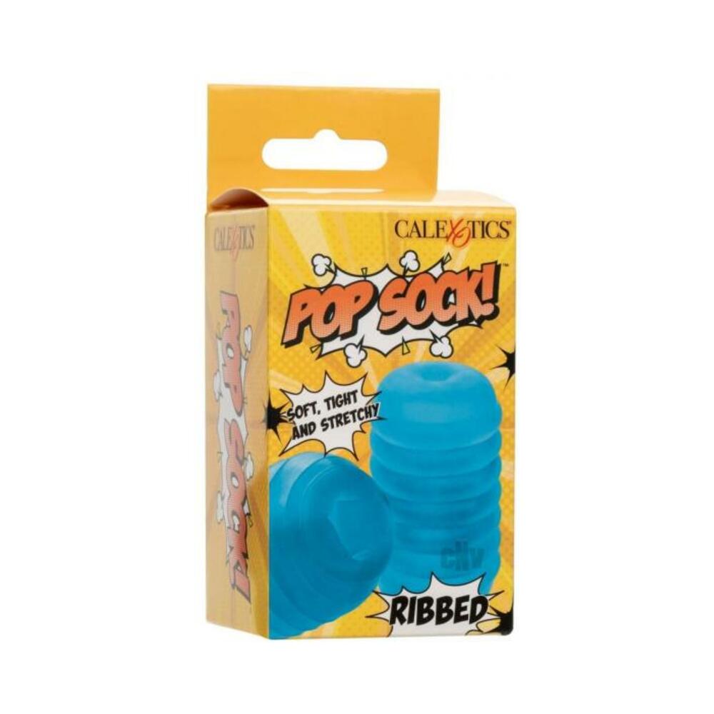 Pop Sock Ribbed Masturbator - Blue