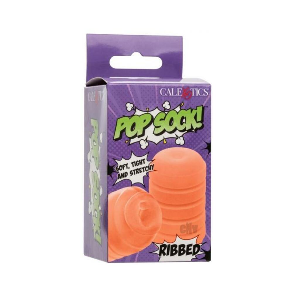 Pop Sock Ribbed Masturbator - Orange