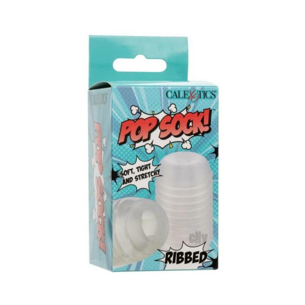 Pop Sock Ribbed Masturbator - Clear