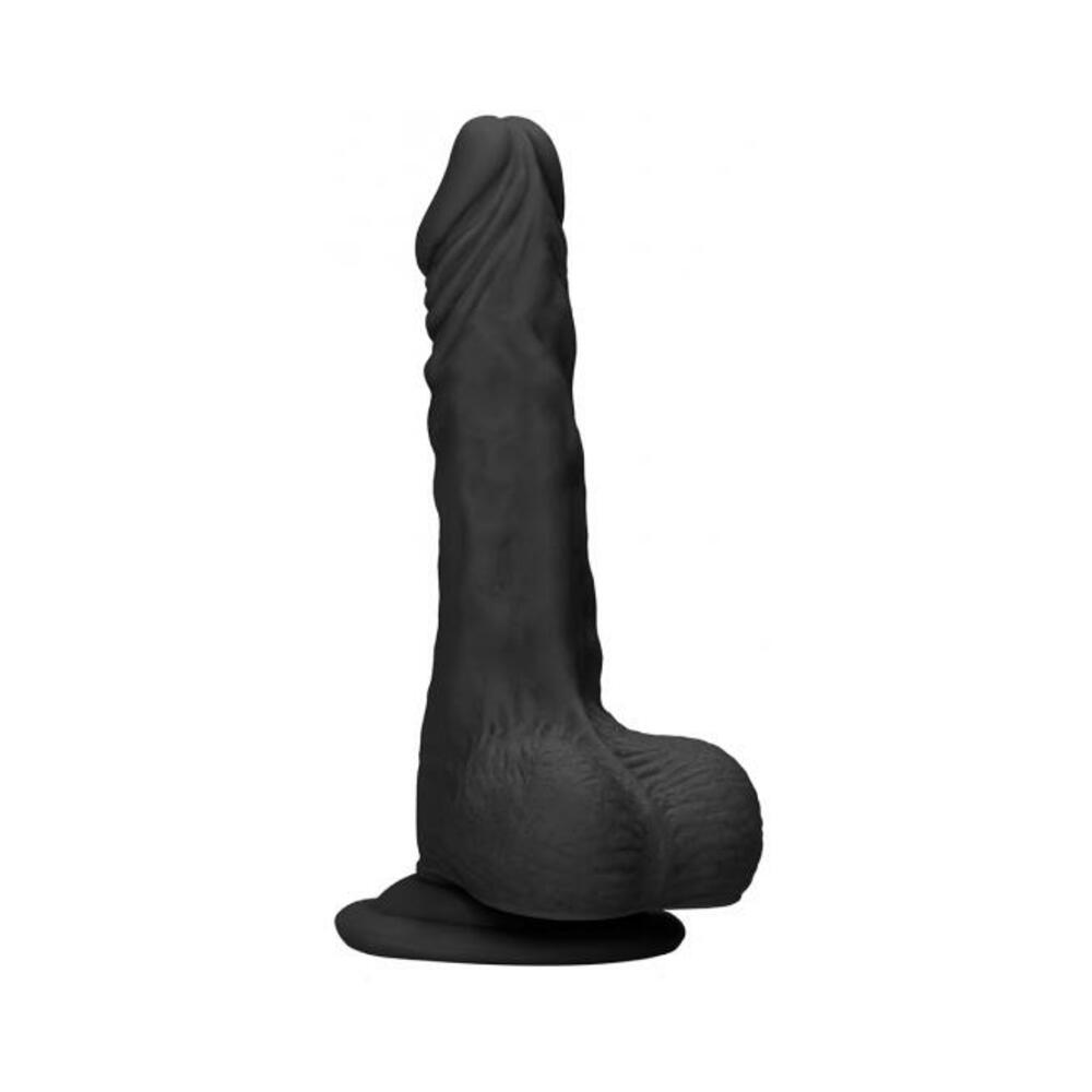 Realrock Skin 8 In. Dildo With Balls Black