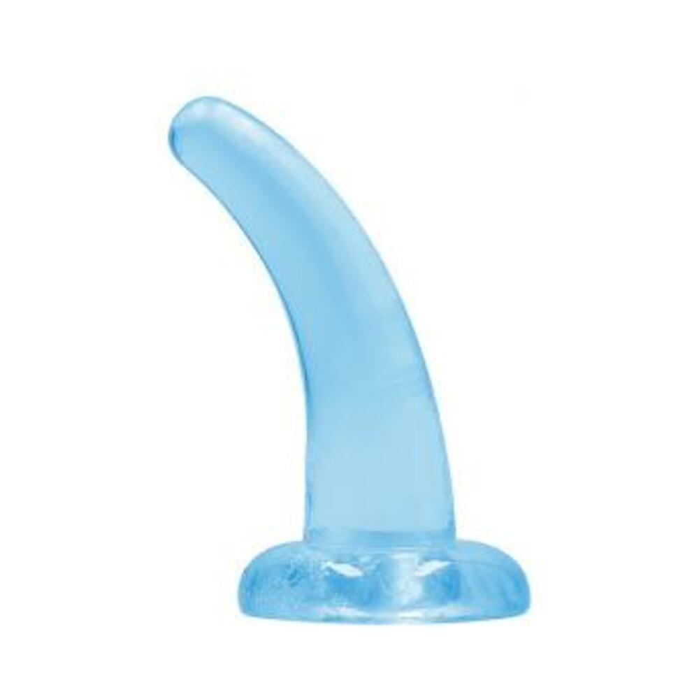 Realrock Crystal Clear Non-realistic Dildo With Suction Cup 4.5 In. Blue