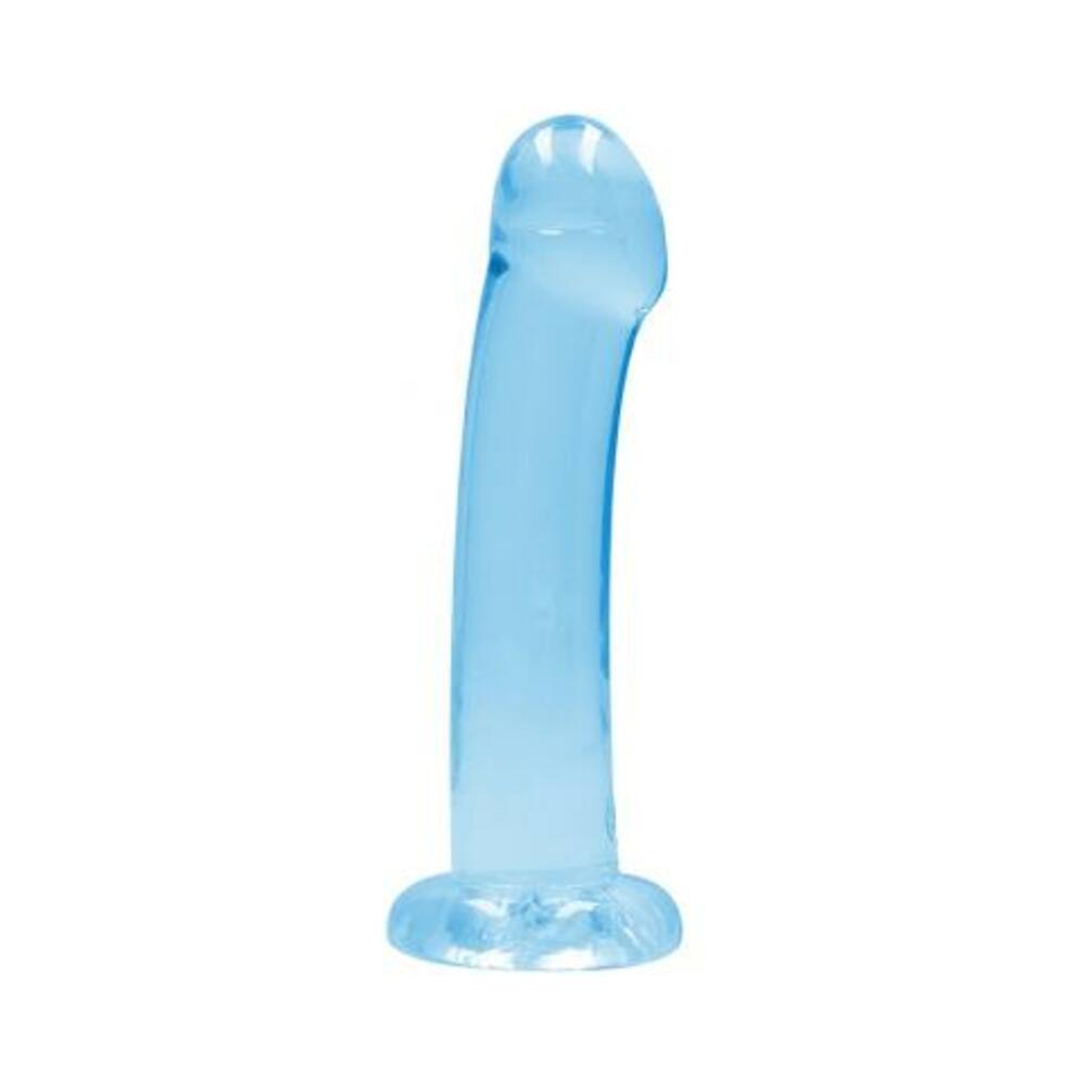 Realrock Crystal Clear Non-realistic Dildo With Suction Cup 6.7 In. Blue