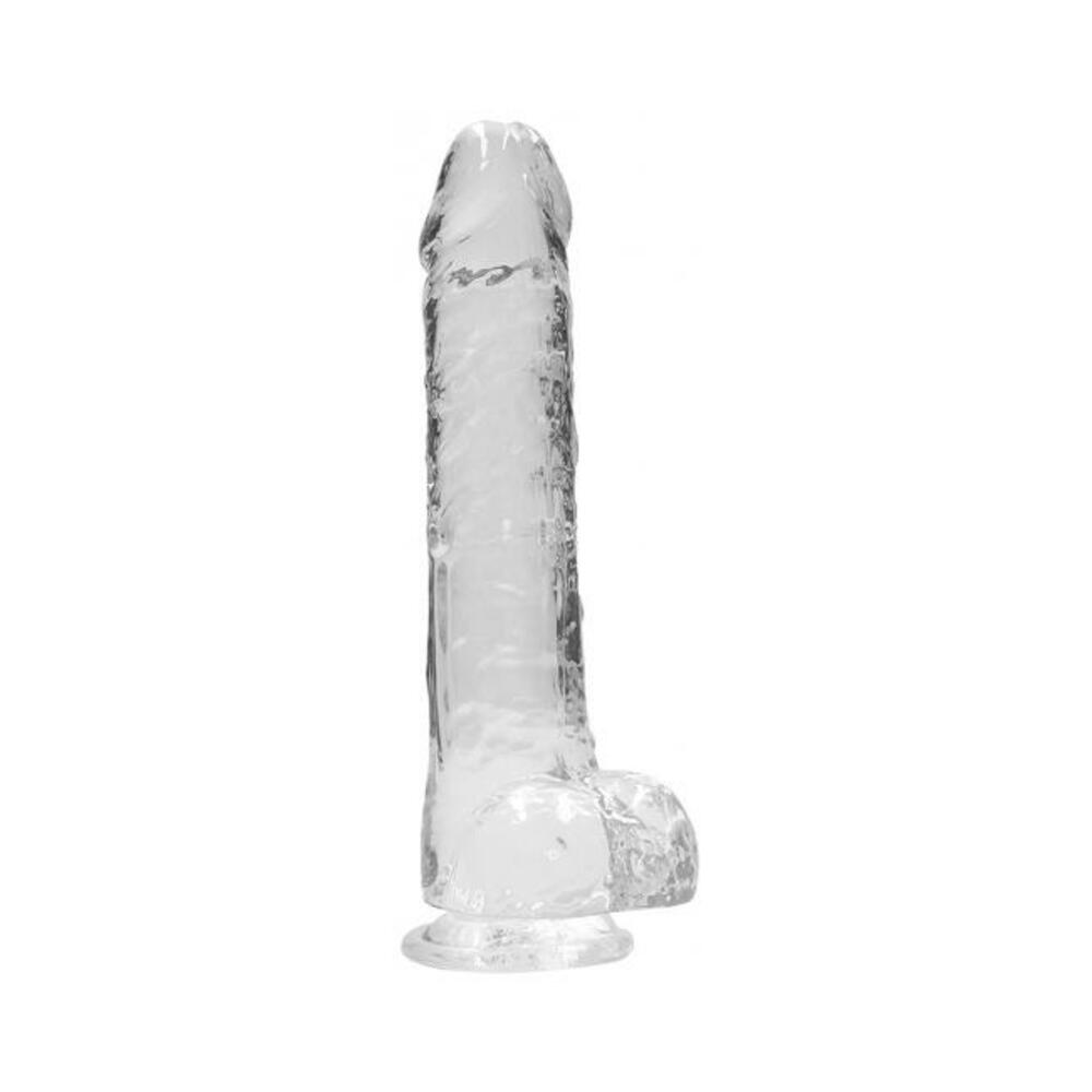 Realrock Realistic Dildo W/ Balls 10in Transparent