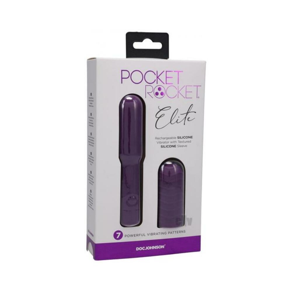 Pocket Rocket Elite Rechargeable Bullet With Removable Sleeve Purple