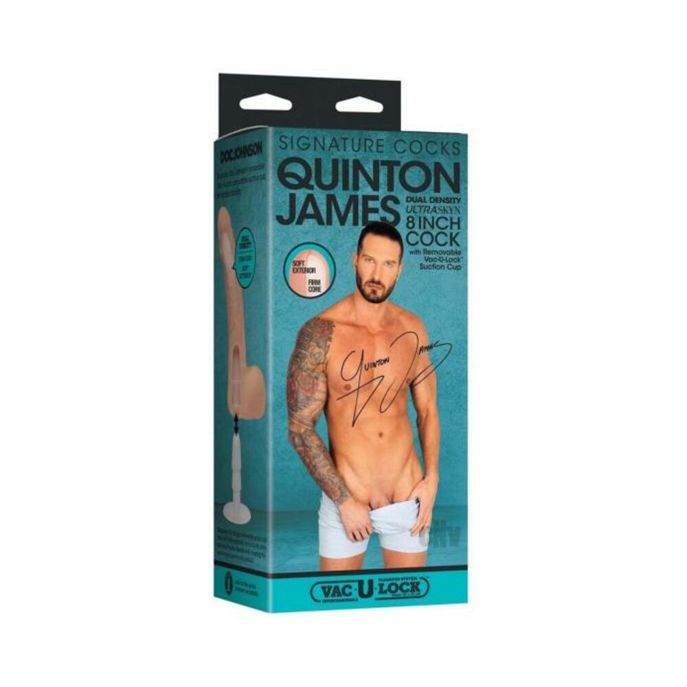 Signature Cocks Quinton James Ultraskyn 8 In. Dual Density Dildo With Removable Vac-u-lock Suction C