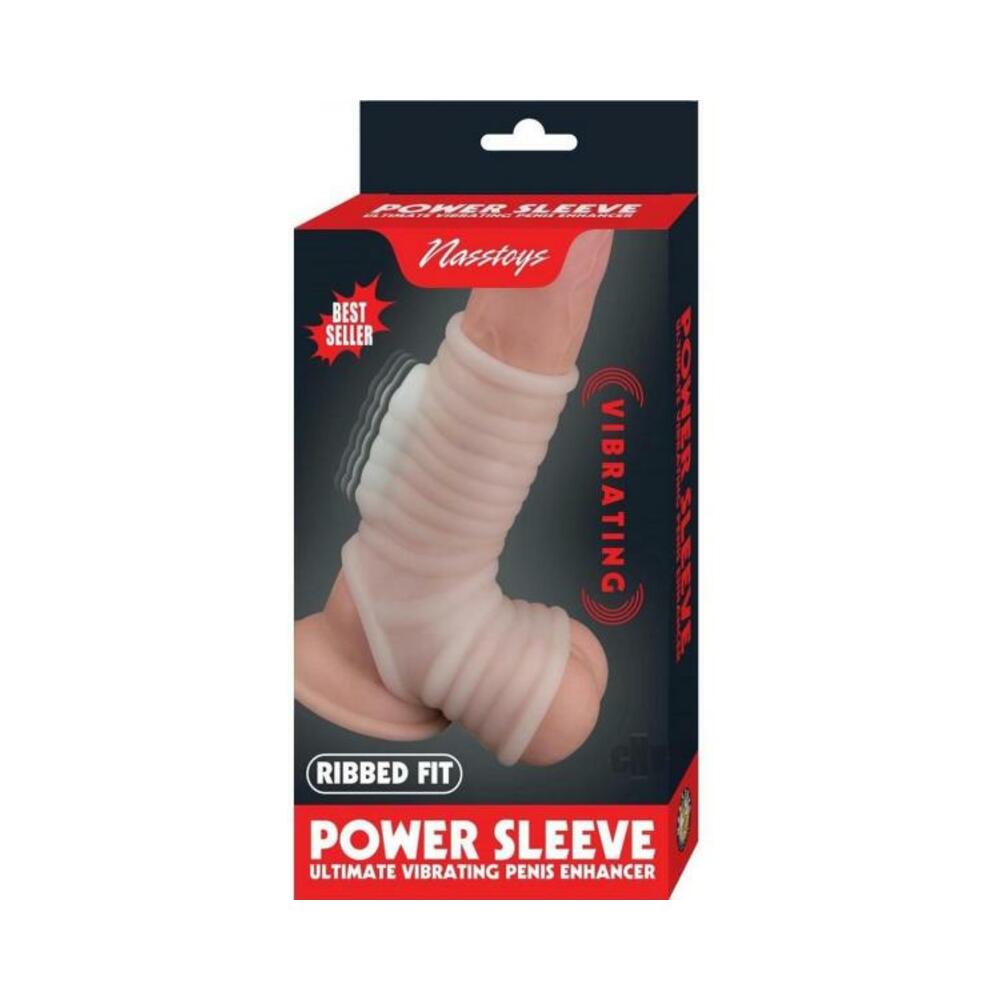 Vibrating Power Sleeve Ribbed Fit Wht