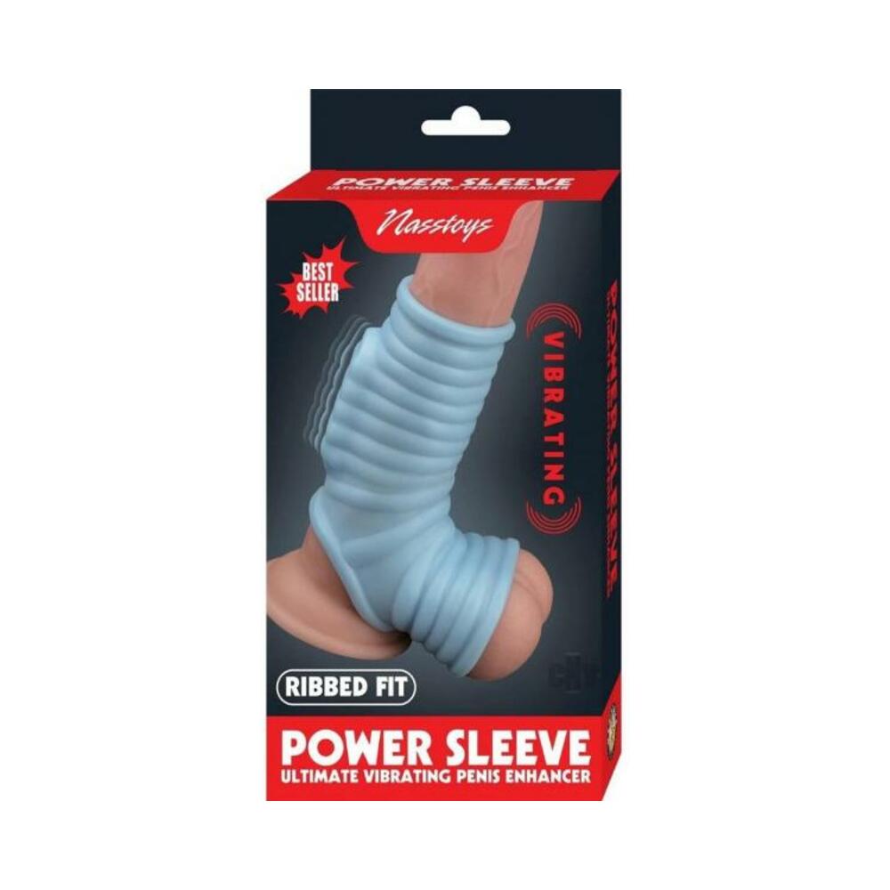 Vibrating Power Sleeve Ribbed Fit Blu