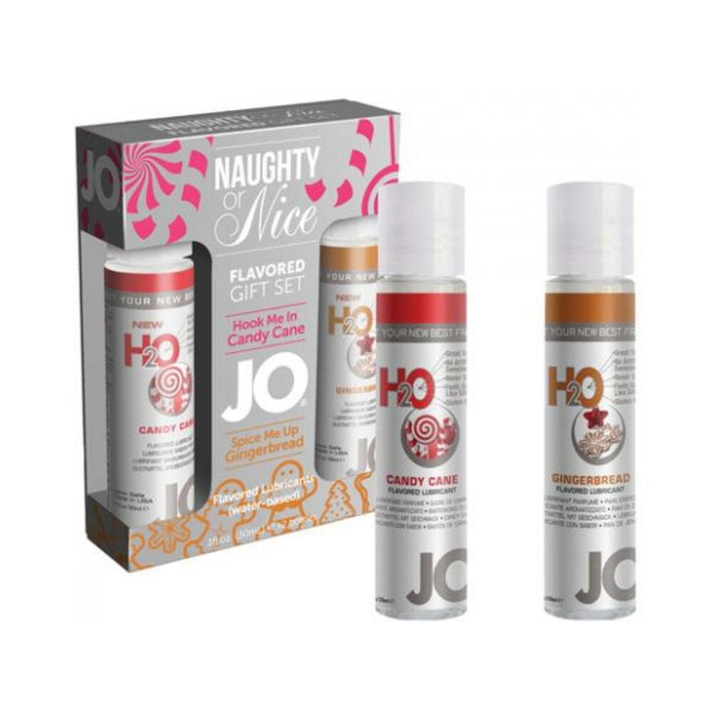 JO Naughty Or Nice Lube Gift Set Candy Cane & Gingerbread