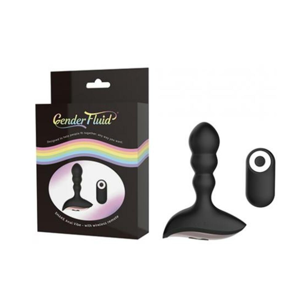 Gender Fluid Shake Anal Vibe W/remote - Black