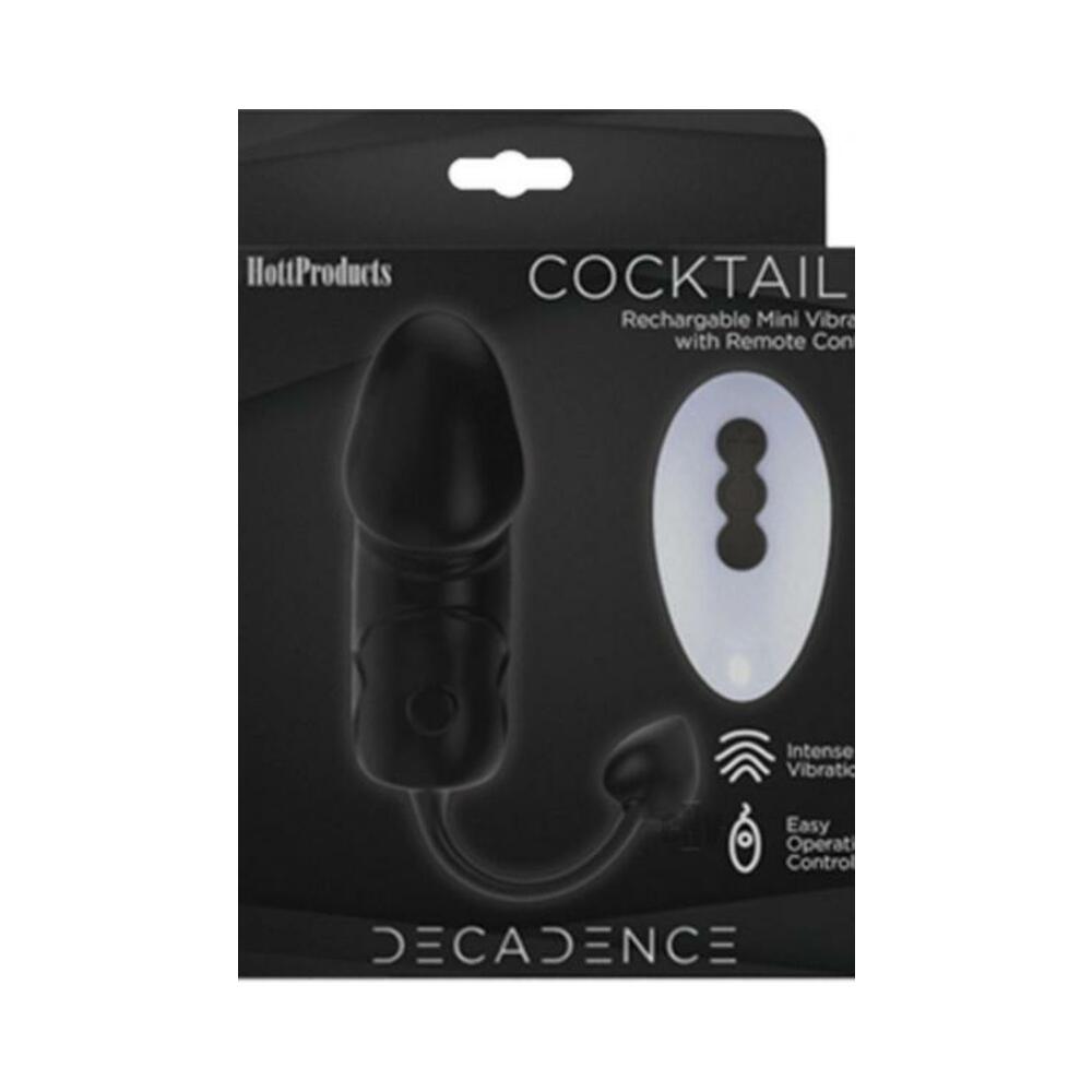 Decadence Cocktailz Vibrating Penis Shape Egg With Warming Element Remote Control Black