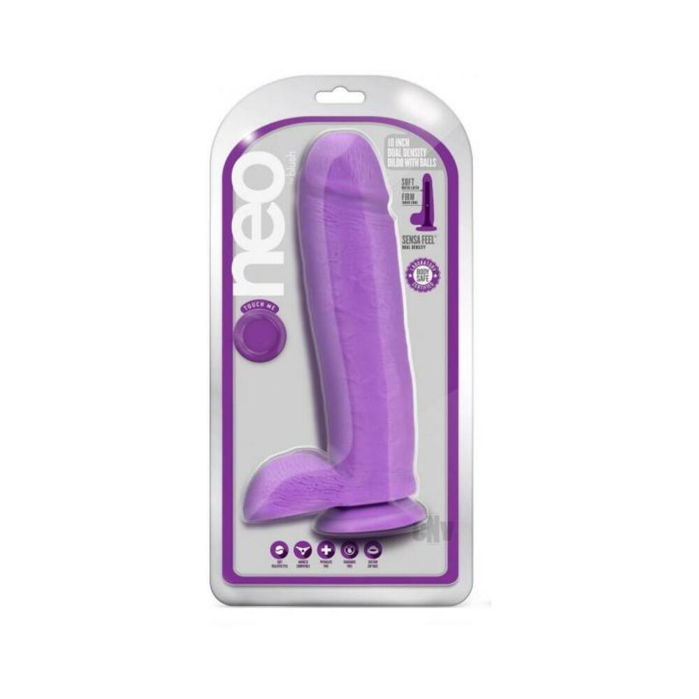 Neo Dual Density Dildo 10` Neon Purple