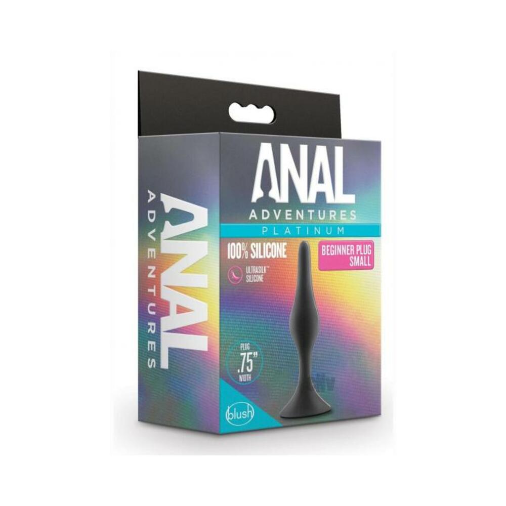 Anal Adventures Platinum Silicone Beginner Plug Small Black