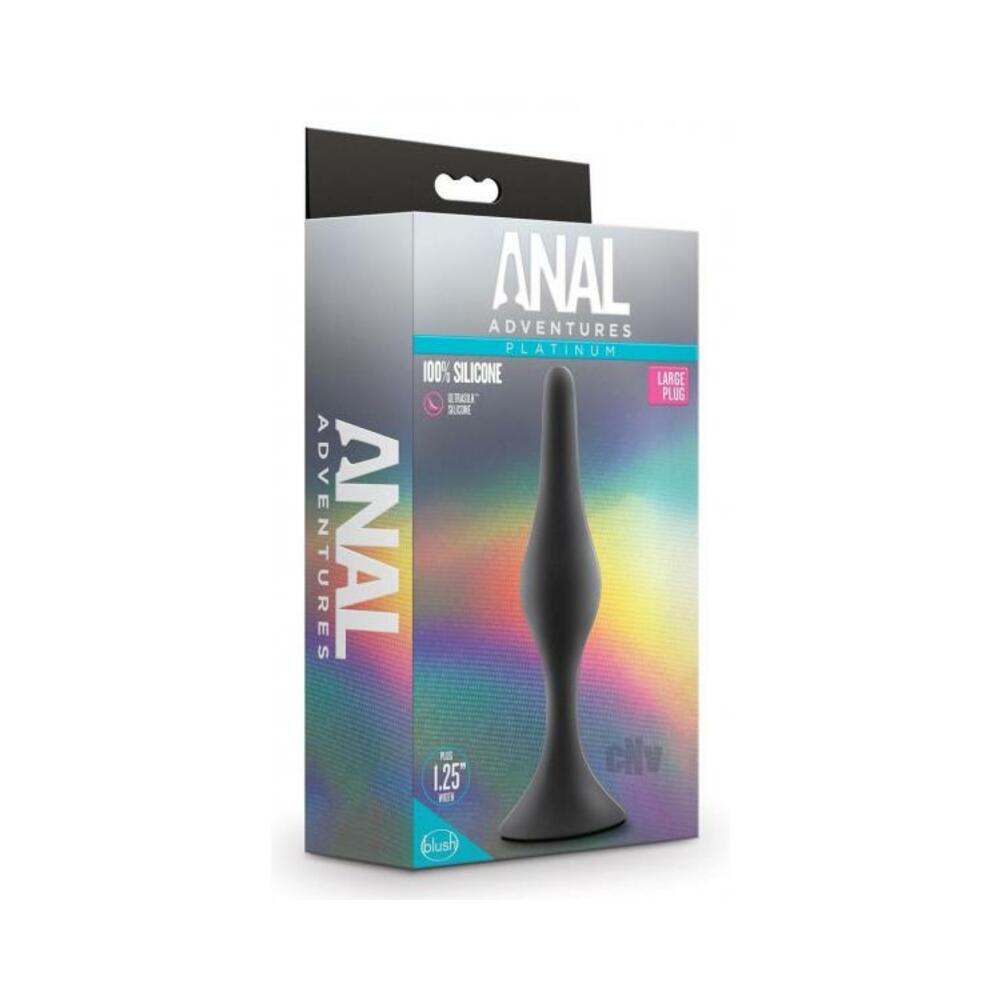 Anal Adventures Platinum Silicone Beginner Plug Large Black