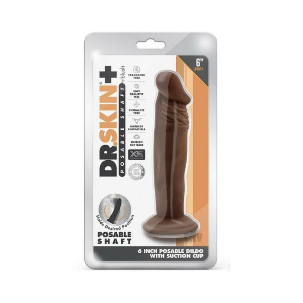 Dr Skin Plus Posable Dildo 6 Chocolate