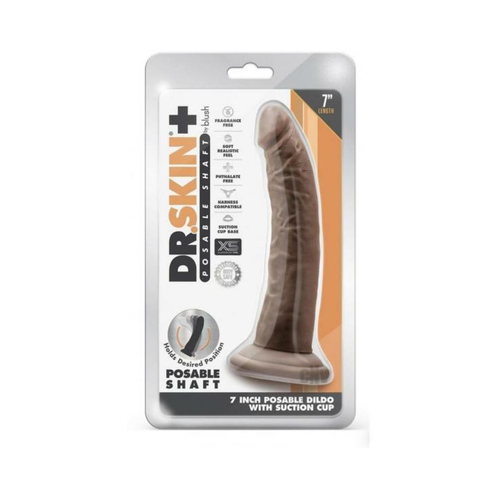 Dr Skin Plus Posable Dildo 7 Chocolate