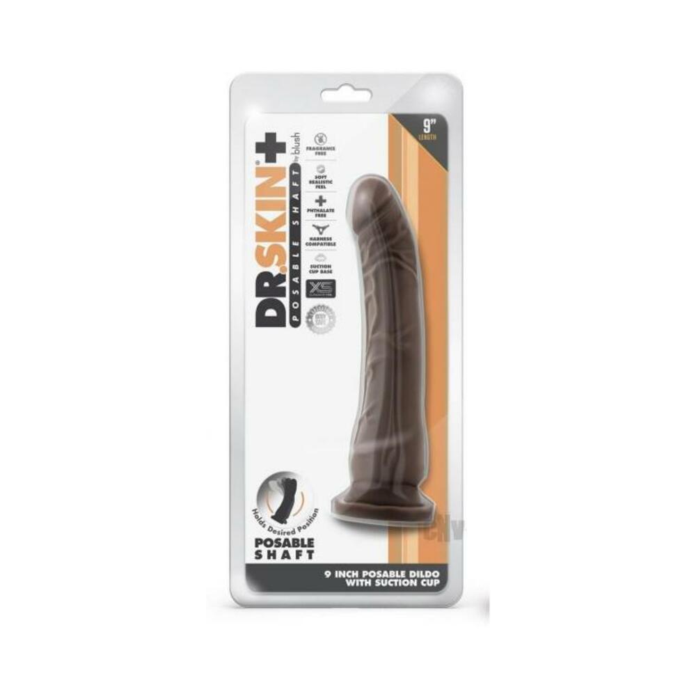 Dr Skin Plus Posable Dildo 9 Chocolate