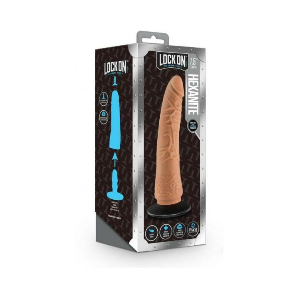 Lock On Hexanite Dildo Mocha 7.5