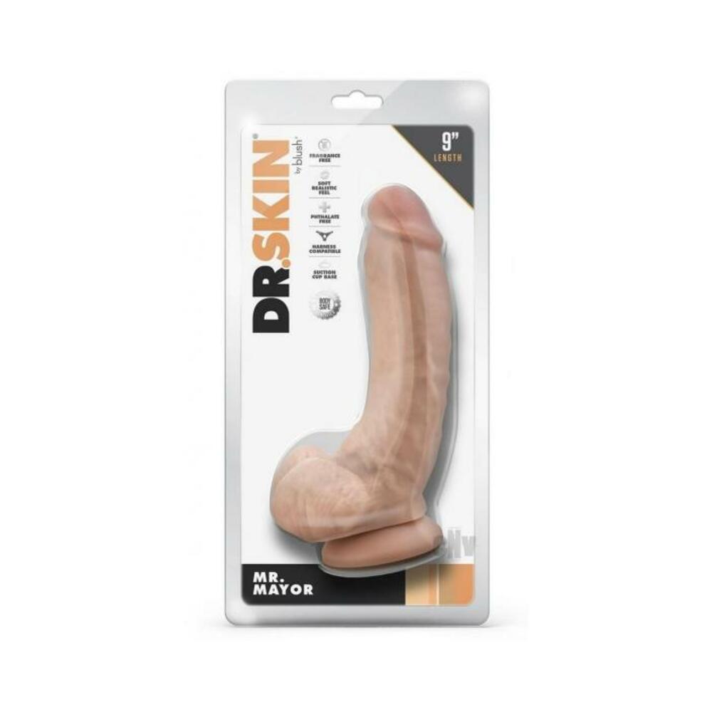 Dr Skin Mr Mayor 9 Dildo Balls Beige