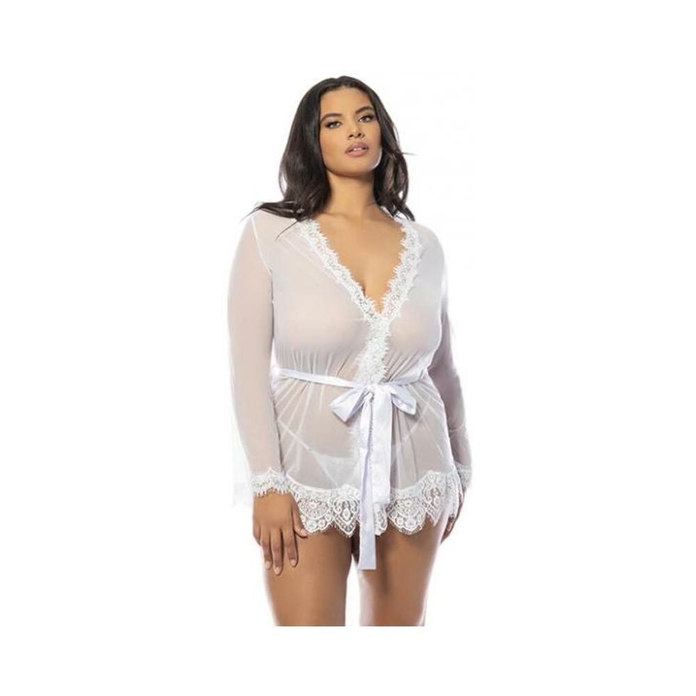 -=provence Short Robe - White 1x/2x