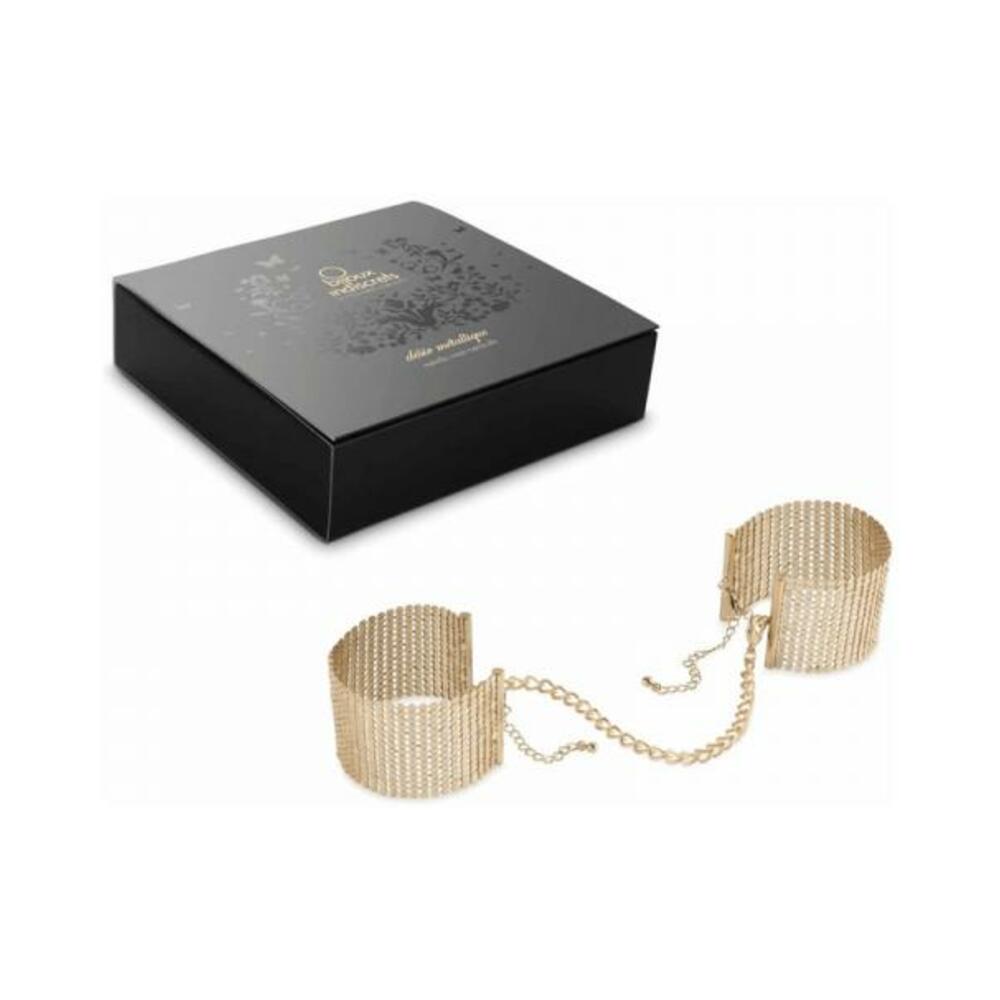 Bijoux Indiscrets Desir Metallique Mesh Handcuffs Gold