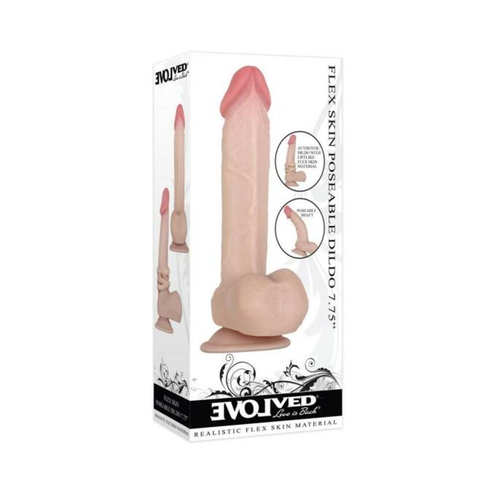 Evolved Flex Skin Poseable Dildo 7.75" - Light