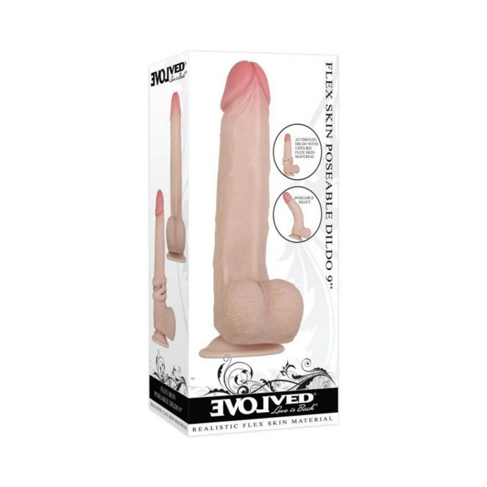 Evolved Flex Skin Poseable Dildo 9" - Light